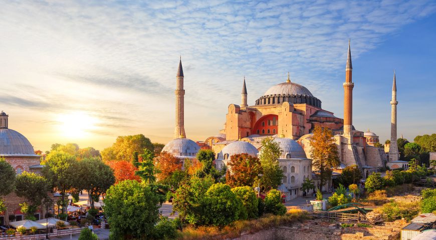 Hagia Sophia, the former cathedral and an Ottoman Mosque, a famo
